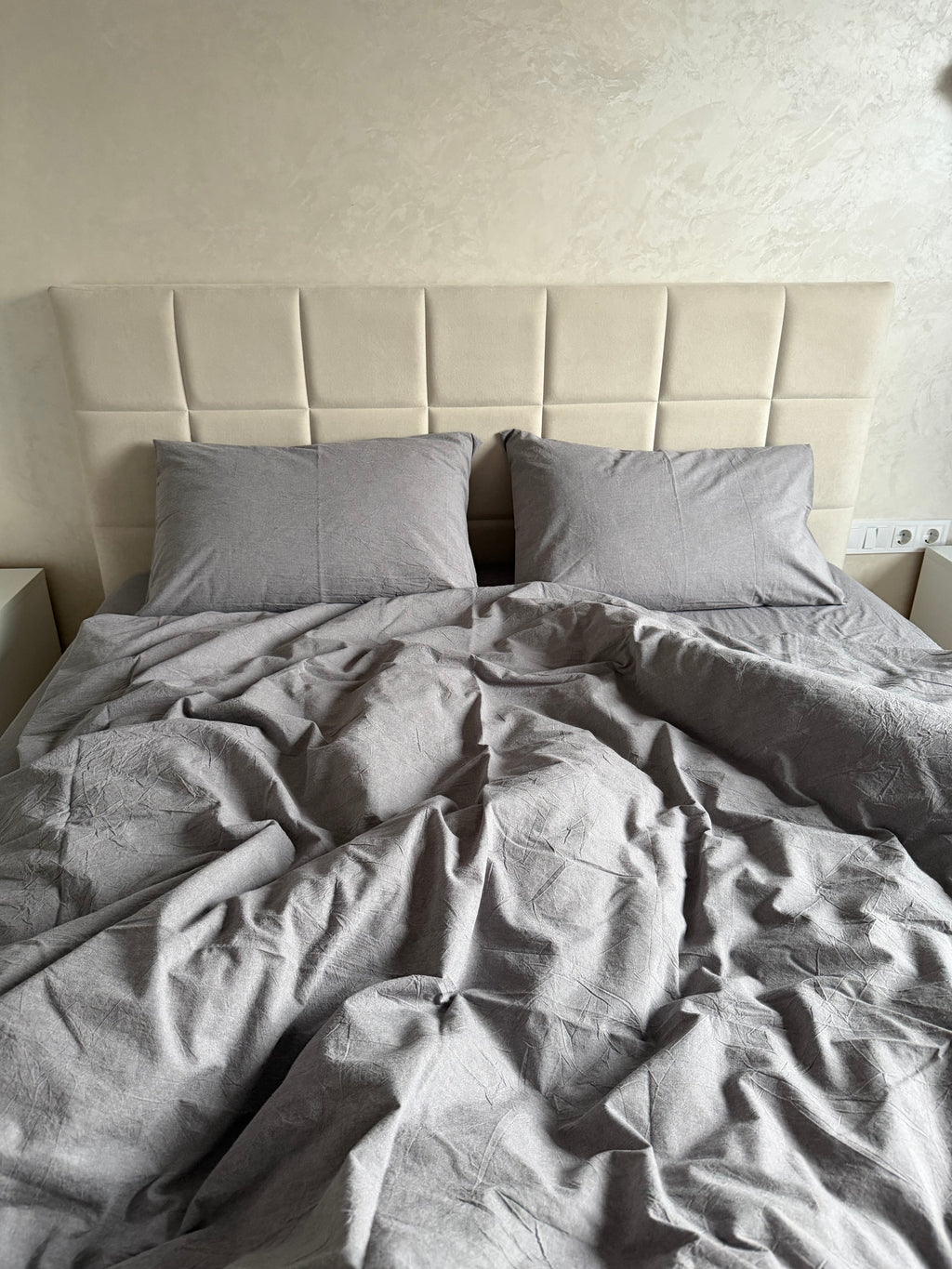 Комплект постільної білизни з Вареної Бавовни "Графіт"