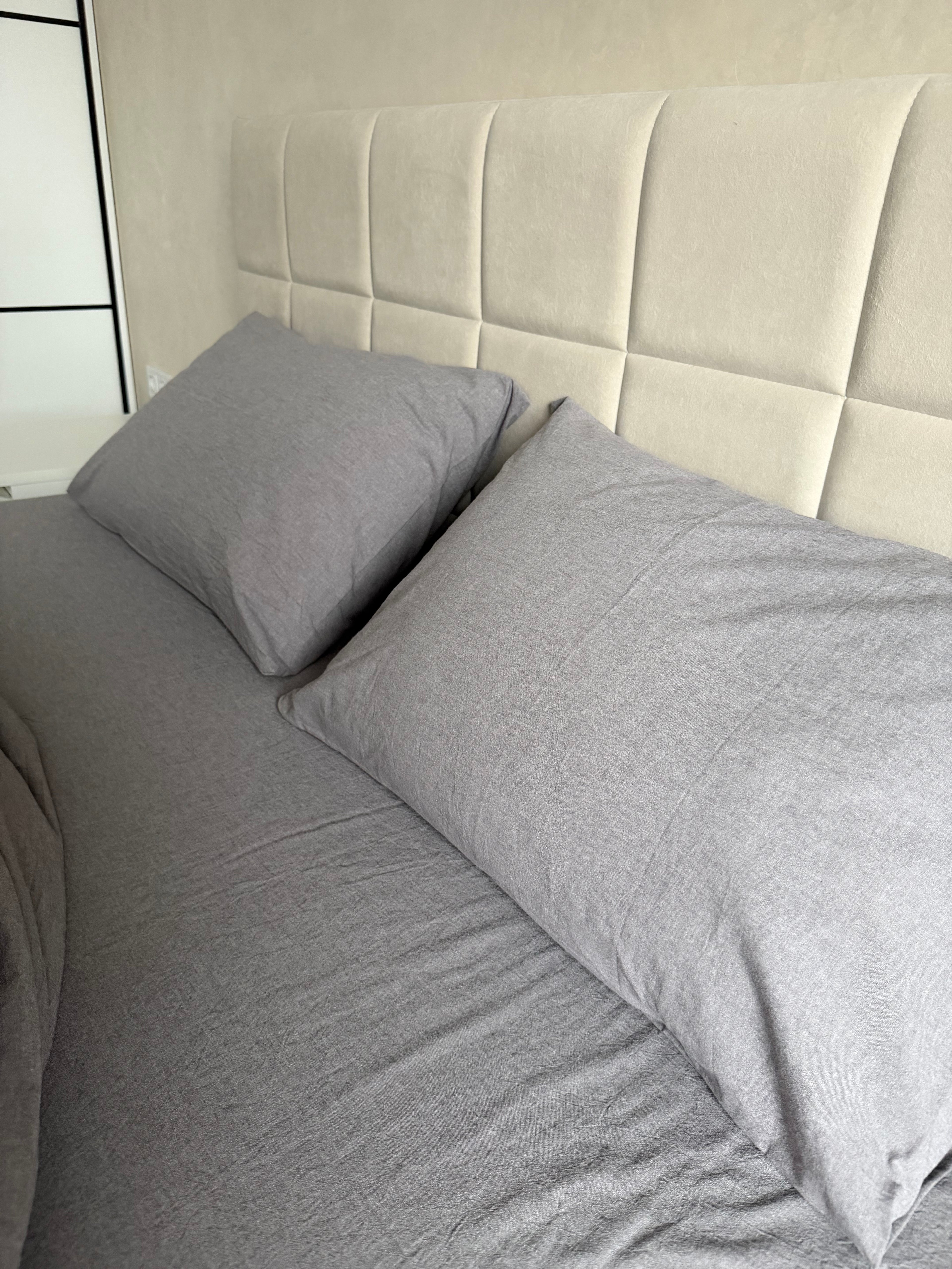 Комплект постільної білизни з Вареної Бавовни "Графіт"