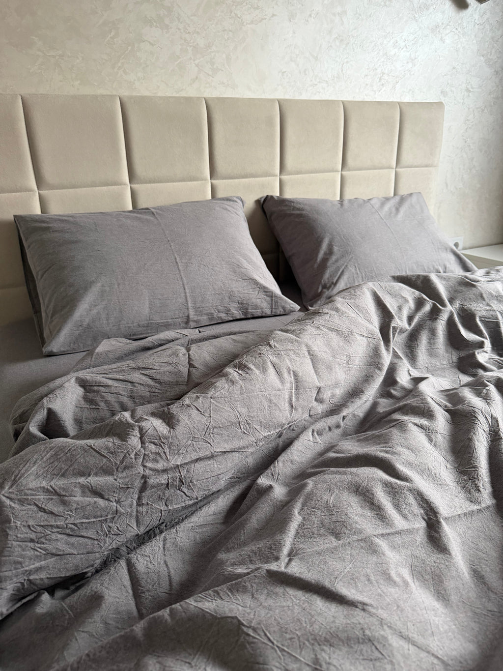 Комплект постільної білизни з Вареної Бавовни "Графіт"