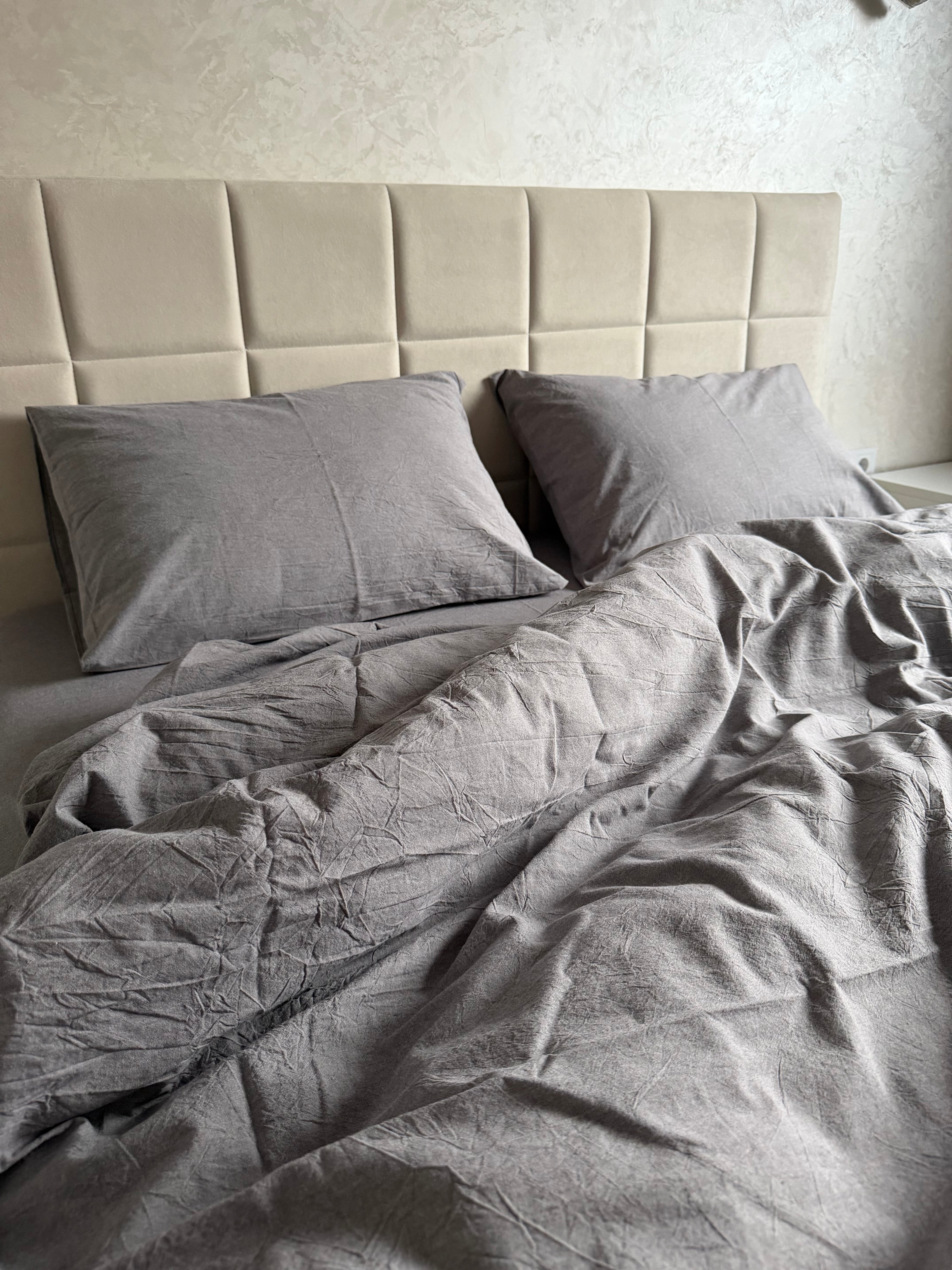 Комплект постільної білизни з Вареної Бавовни "Графіт"