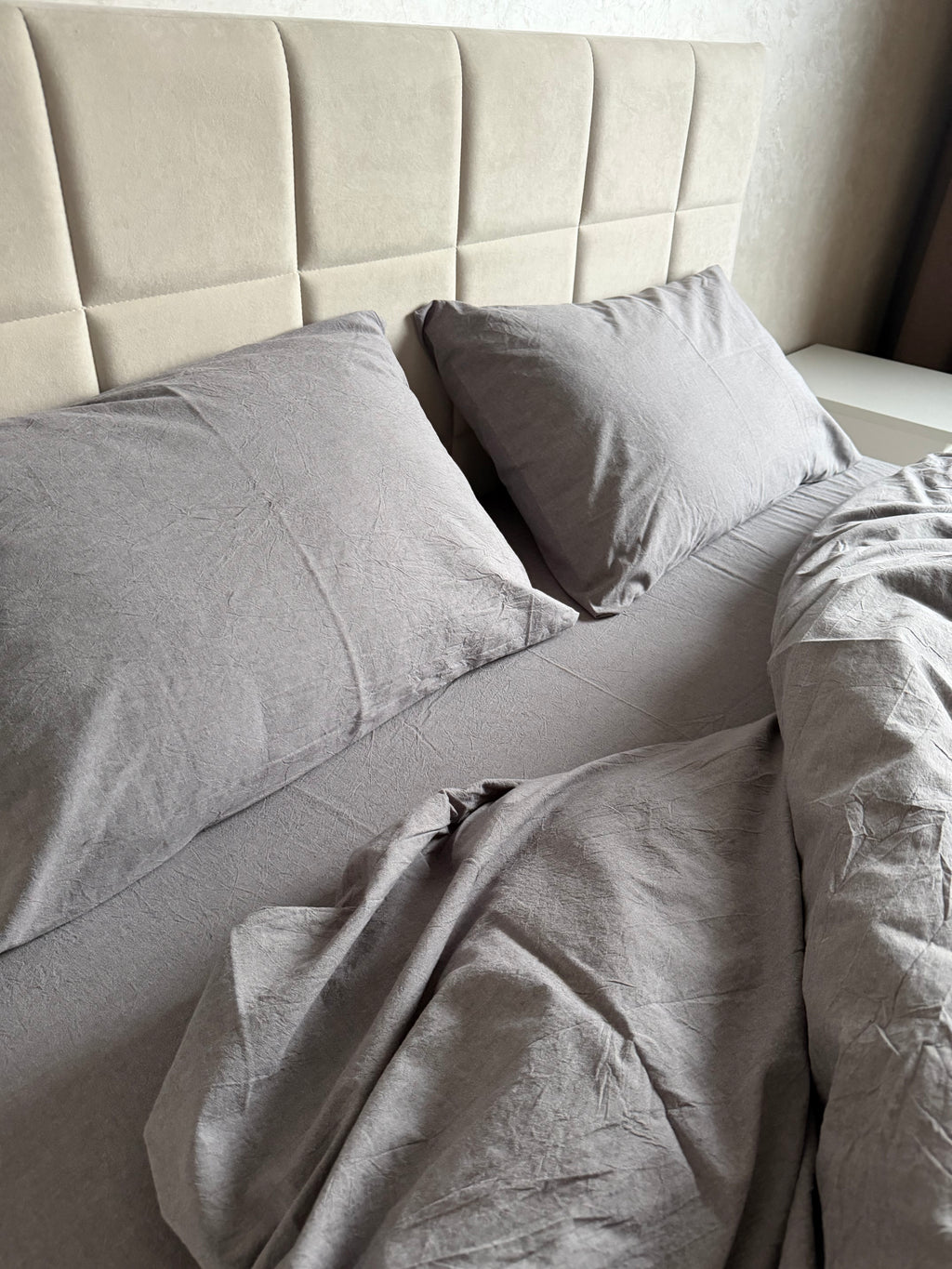 Комплект постільної білизни з Вареної Бавовни "Графіт"