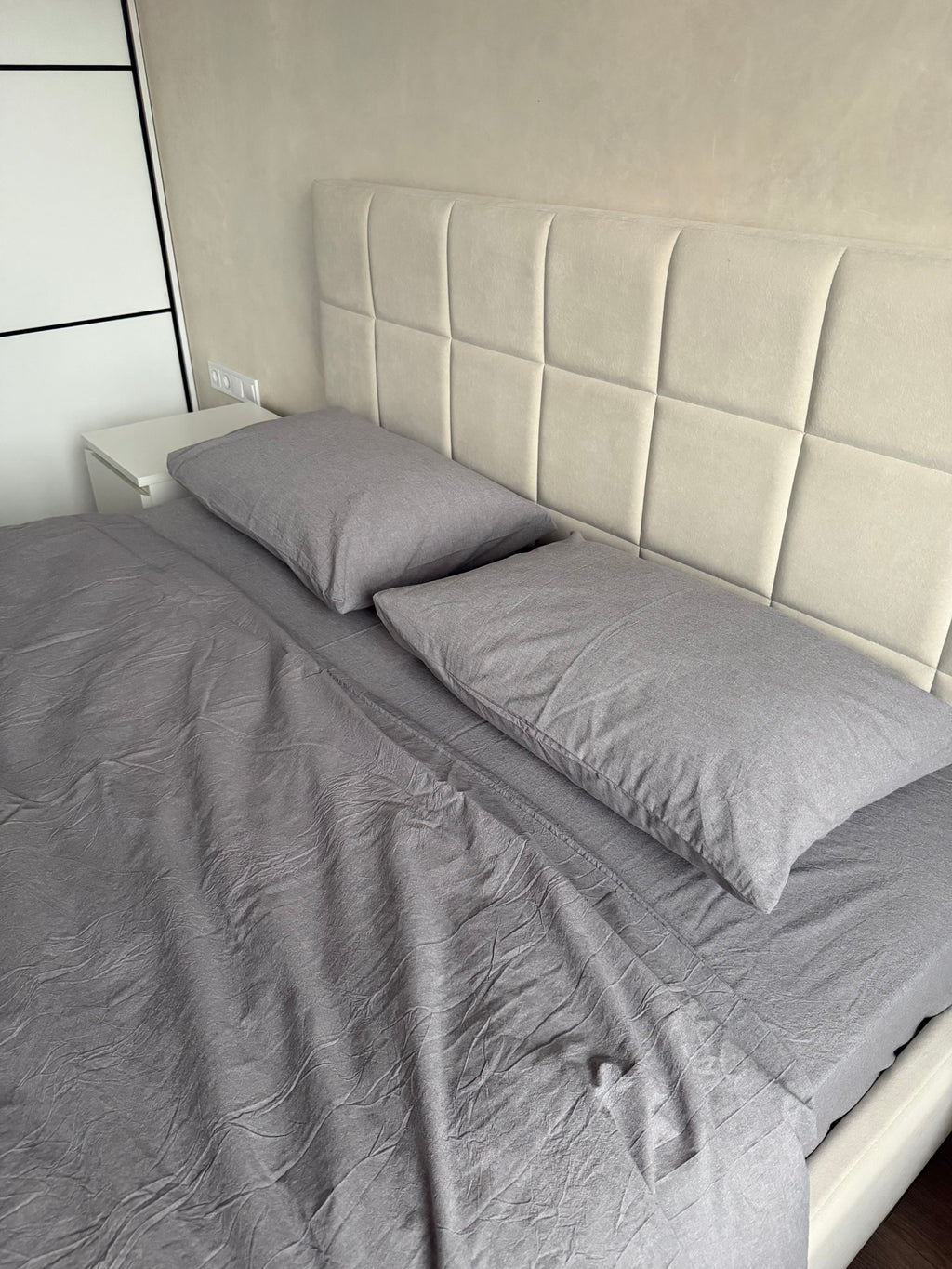 Комплект постільної білизни з Вареної Бавовни "Графіт"