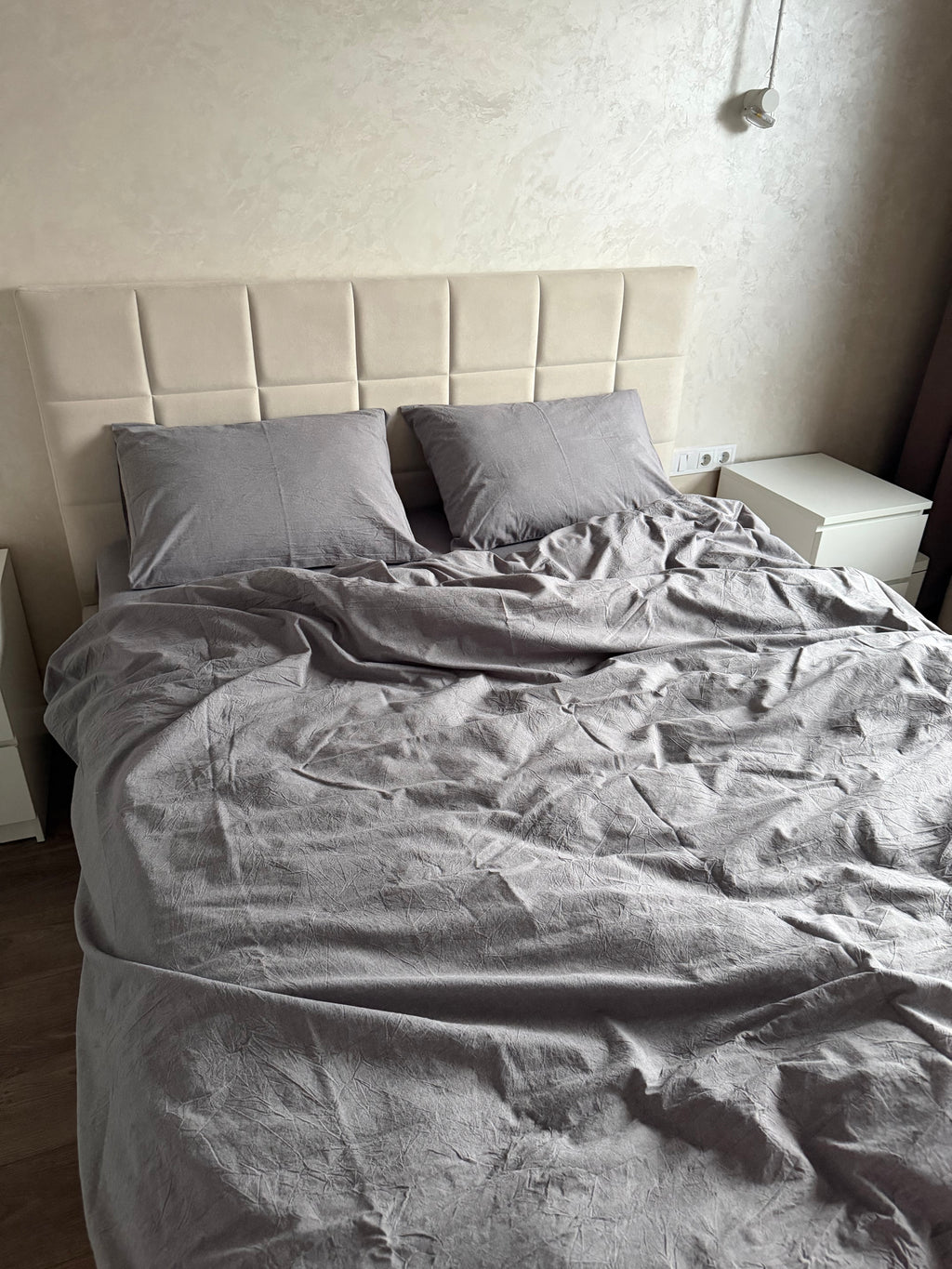 Комплект постільної білизни з Вареної Бавовни "Графіт"