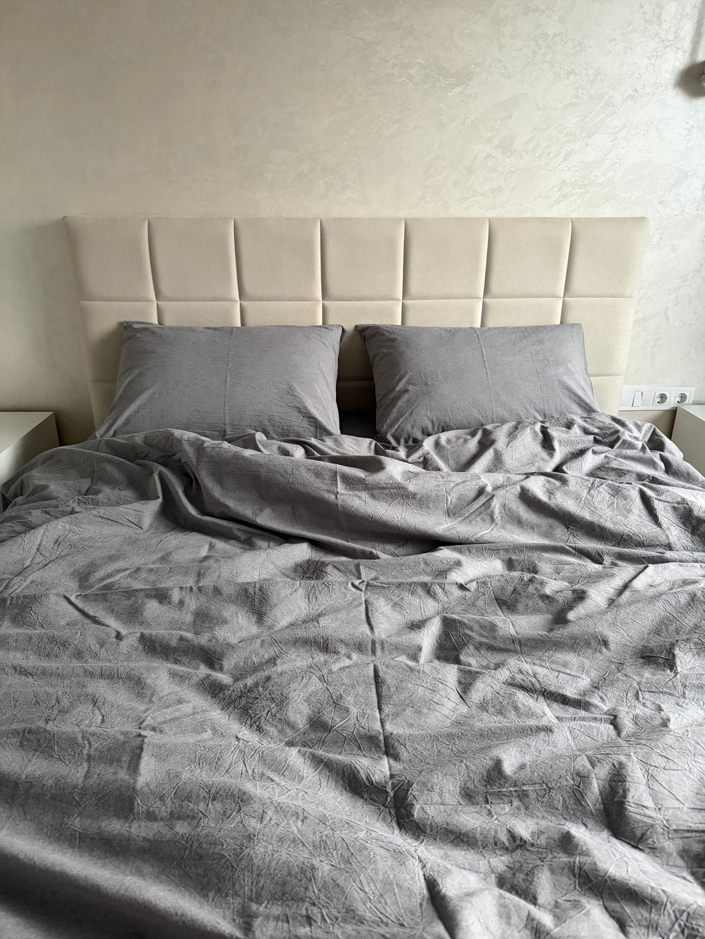 Комплект постільної білизни з Вареної Бавовни "Графіт"