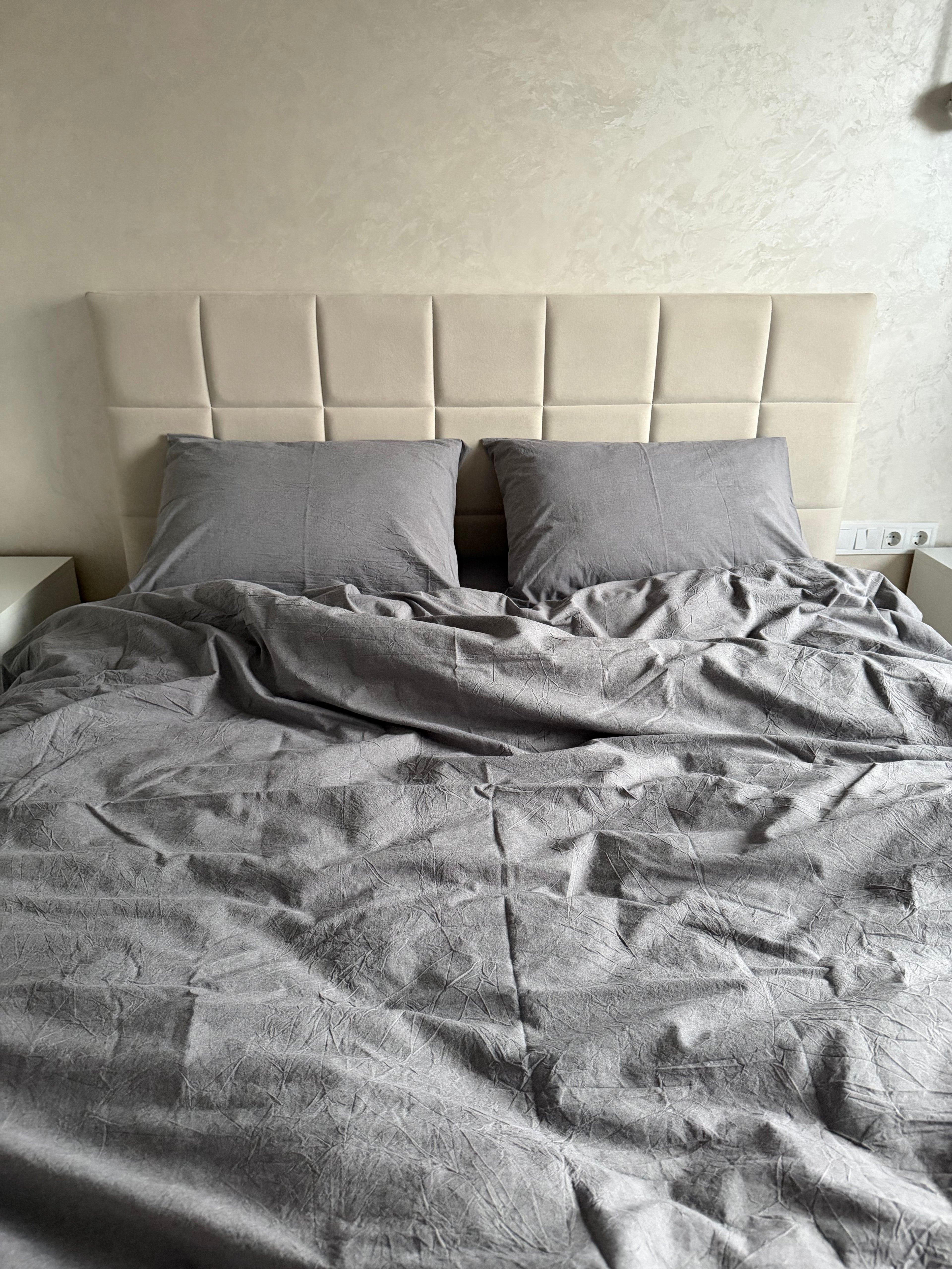 Комплект постільної білизни з Вареної Бавовни "Графіт"