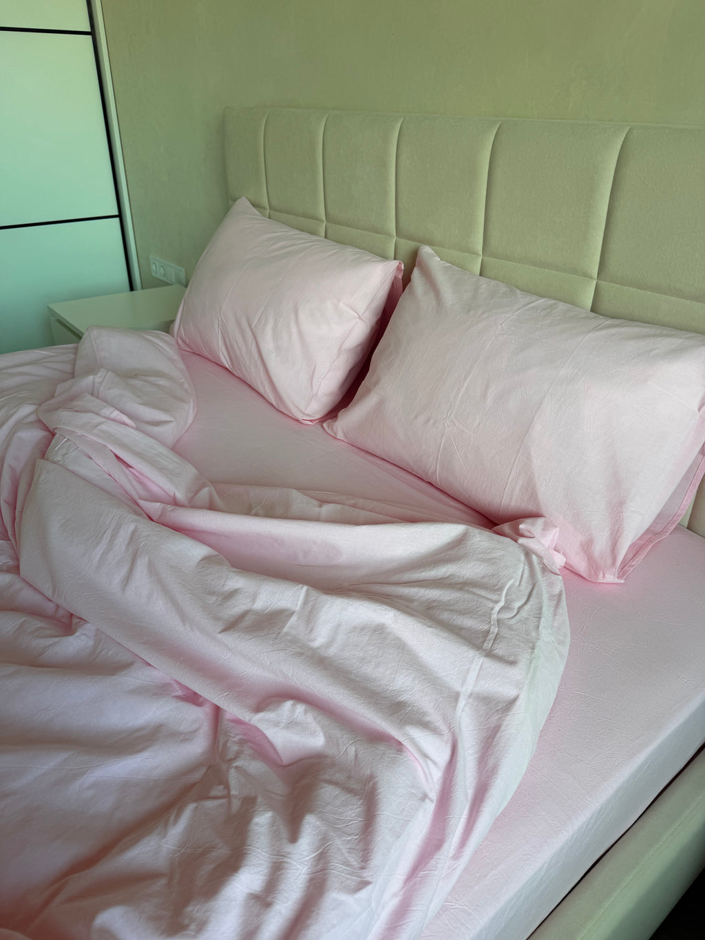 Комплект постільної білизни з Вареної Бавовни "Рожевий"