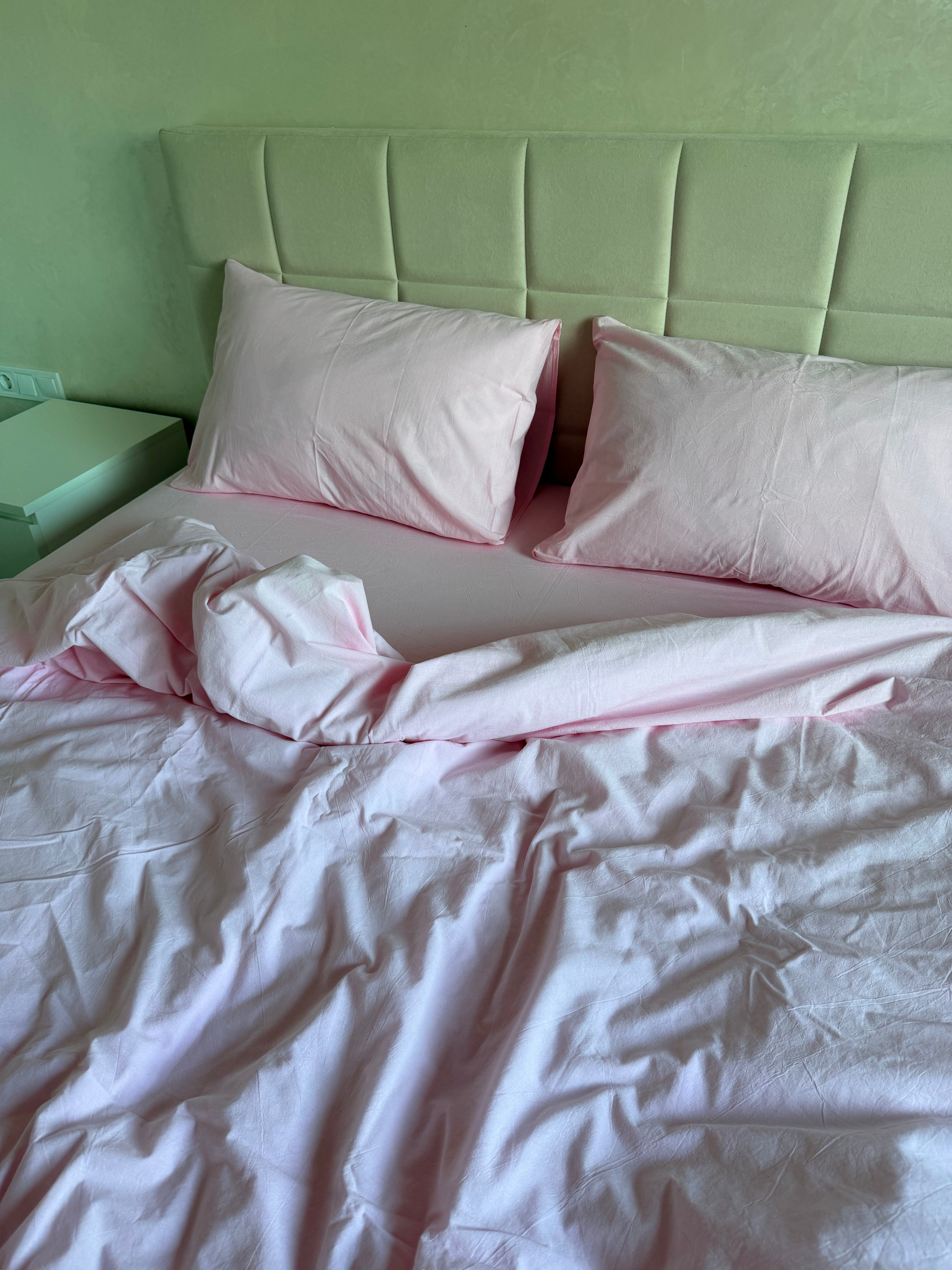 Комплект постільної білизни з Вареної Бавовни "Рожевий"