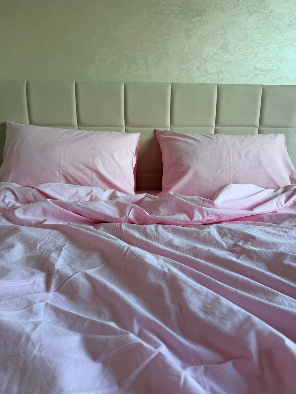 Комплект постільної білизни з Вареної Бавовни "Рожевий"