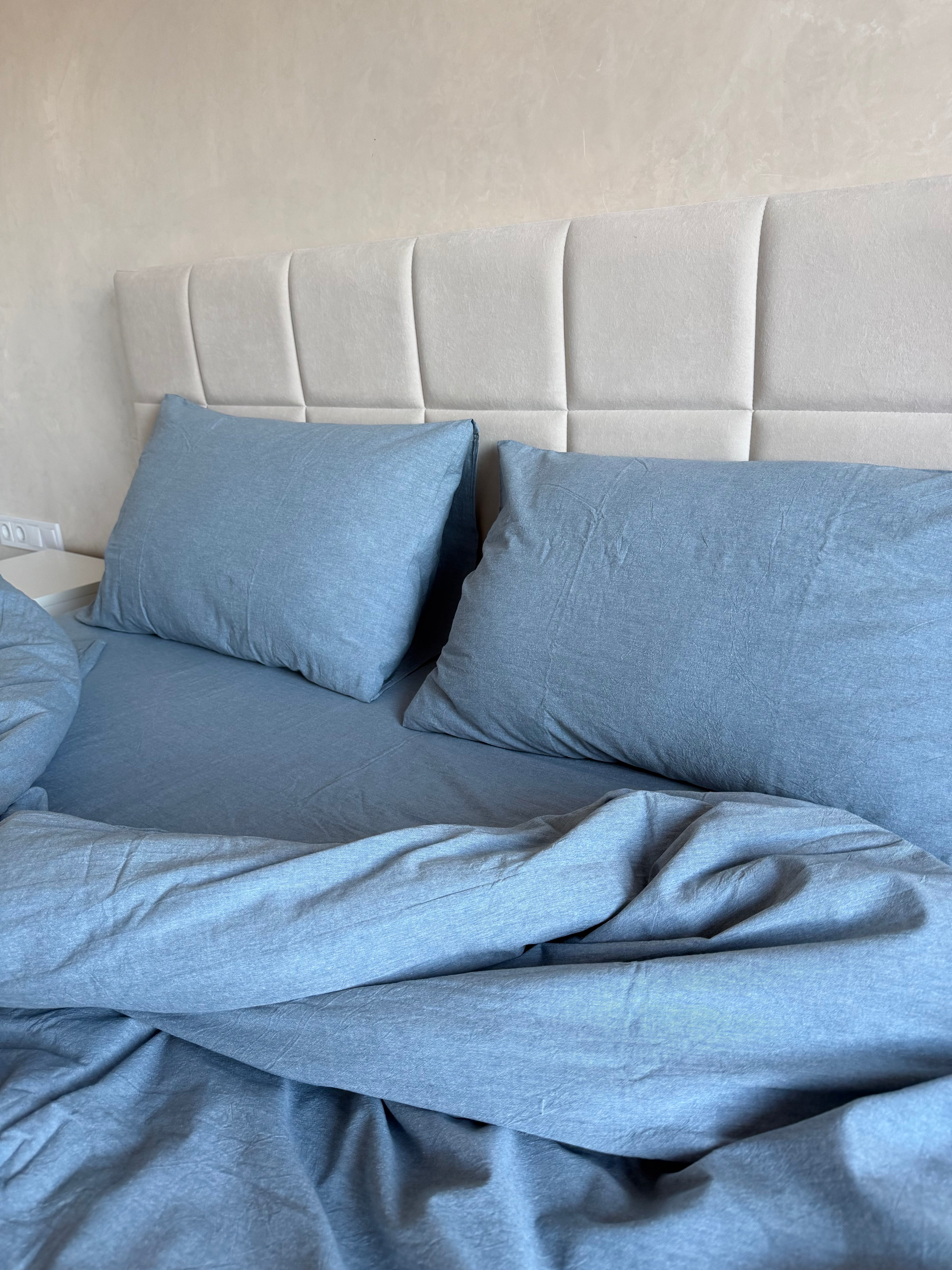 Комплект постільної білизни "Блакитно-сірий" 3 в 1  Варена Бавовна