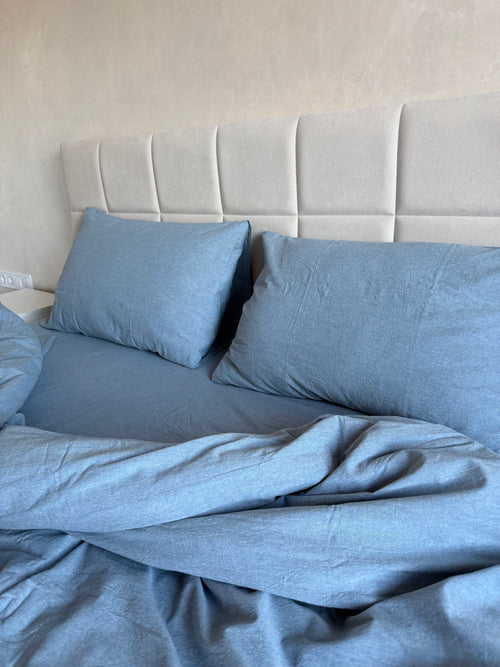 Комплект постільної білизни "Блакитно-сірий" 3 в 1  Варена Бавовна