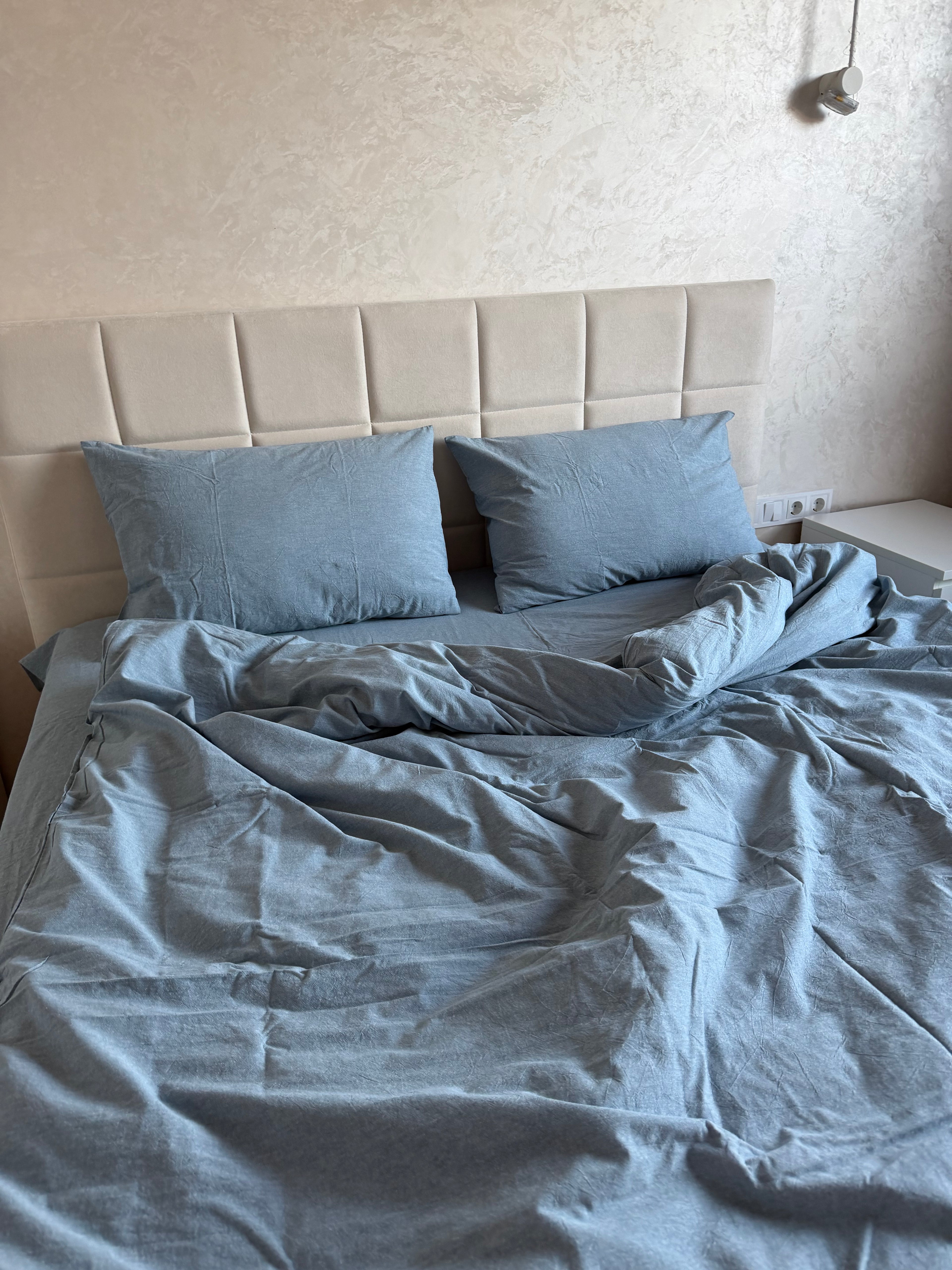 Комплект постільної білизни "Блакитно-сірий" 3 в 1  Варена Бавовна