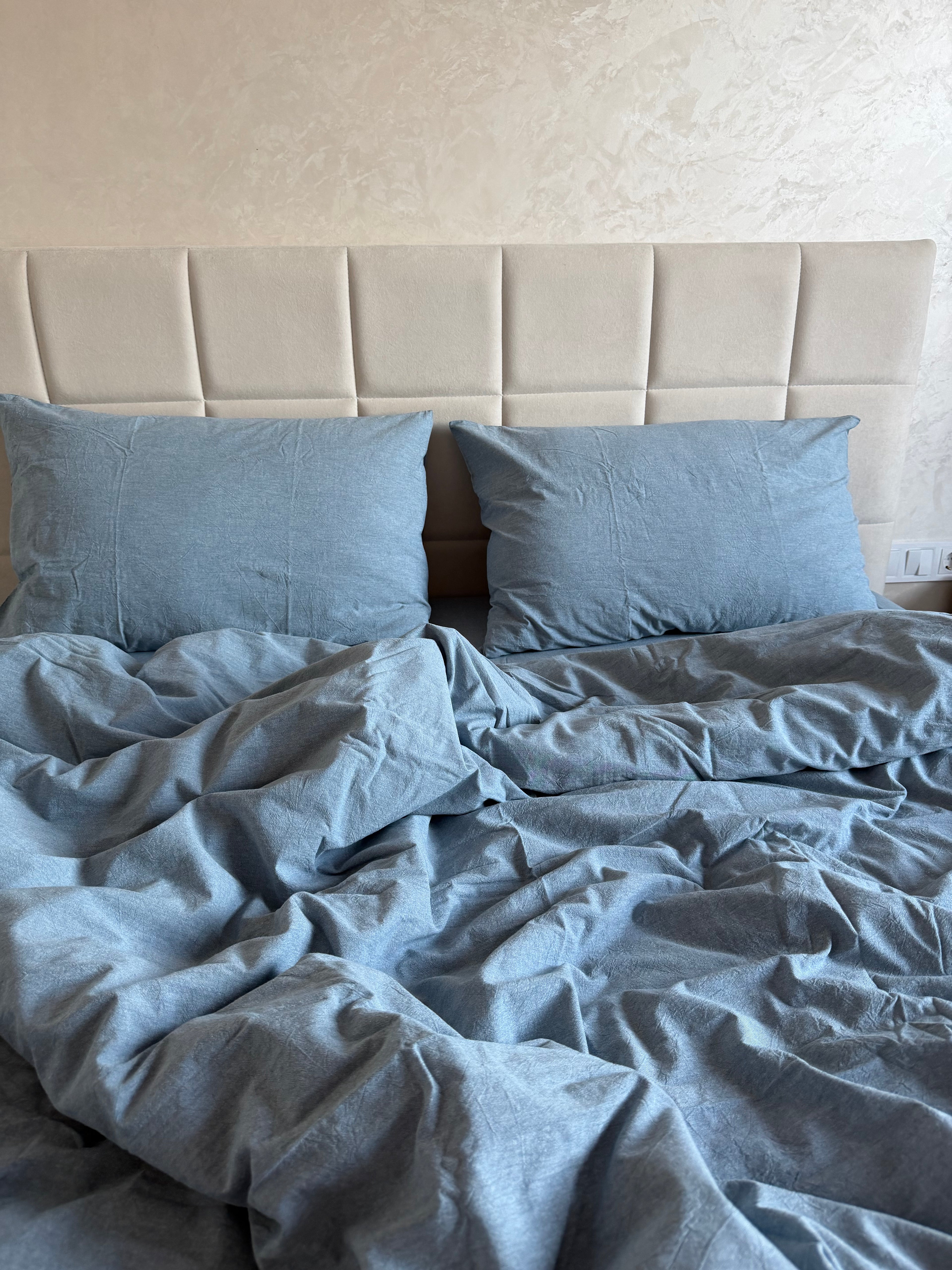 Комплект постільної білизни "Блакитно-сірий" 3 в 1  Варена Бавовна