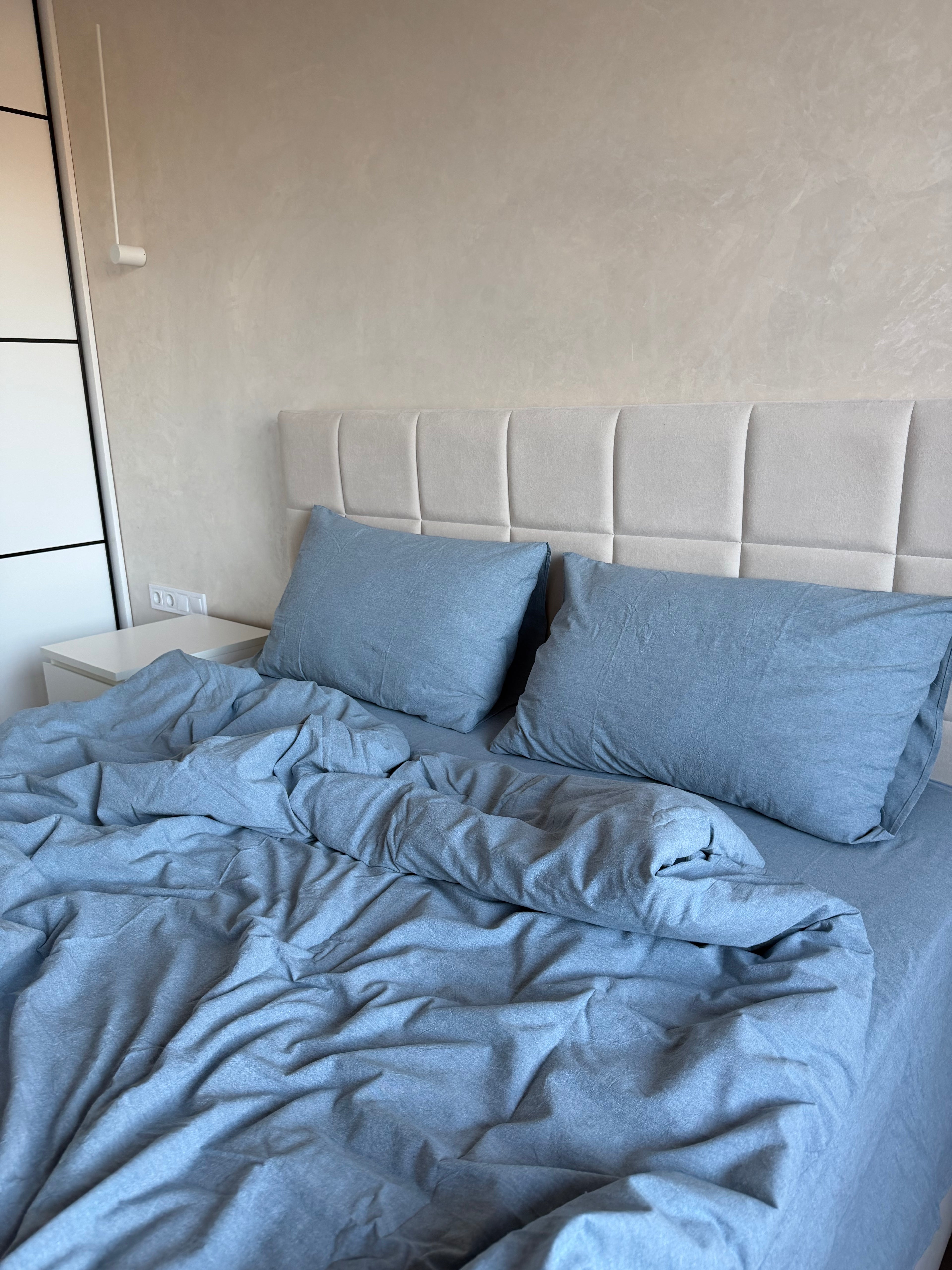 Комплект постільної білизни "Блакитно-сірий" 3 в 1  Варена Бавовна