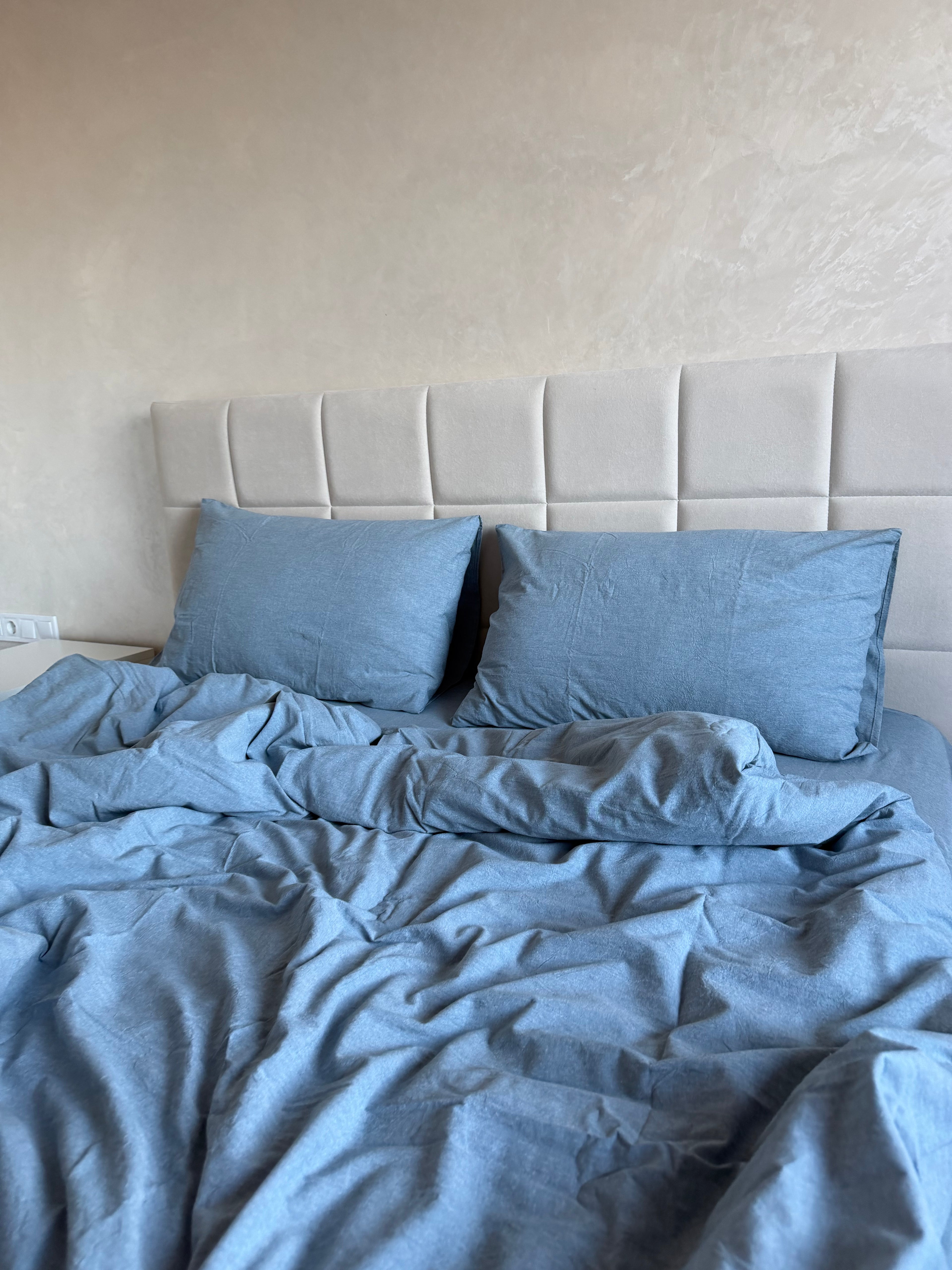 Комплект постільної білизни "Блакитно-сірий" 3 в 1  Варена Бавовна